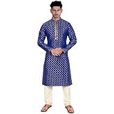 Sonisha SK105 Men's Blue Kurta Pajama Set Wedding Kurta Pyjama Indian Party Suit