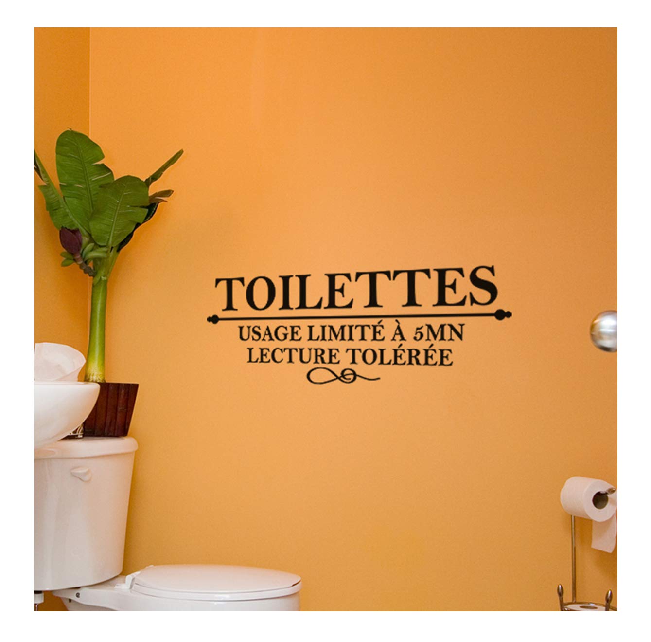Ambiance-Live KC_4531-20 x 55 cm Vinyl Toilet Sticker, Black