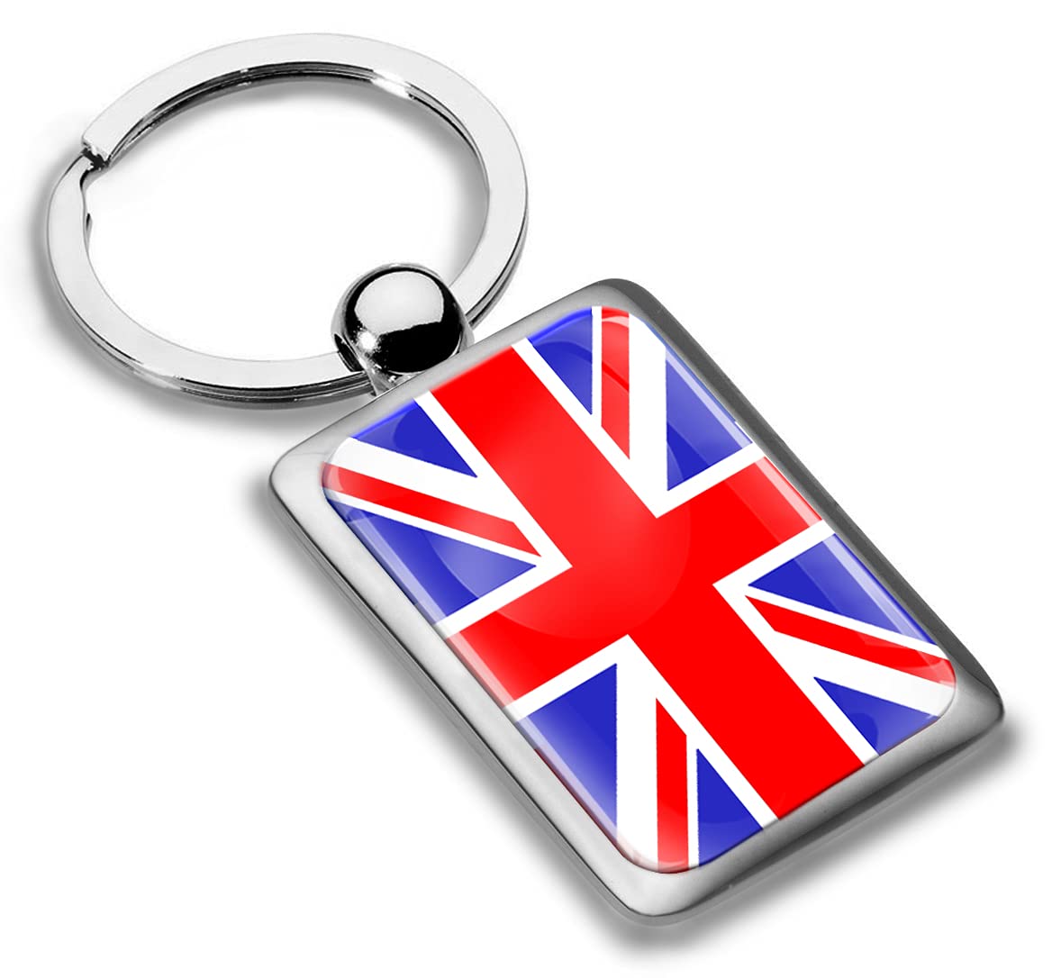 Biomar Labs Stainless Steel Metal Keychains Country Flag National Flags Design Durable Premium Accessory Car House Keys Backpack Gift Travel Souvenir (England UK GB Flag KK 216) — image 1