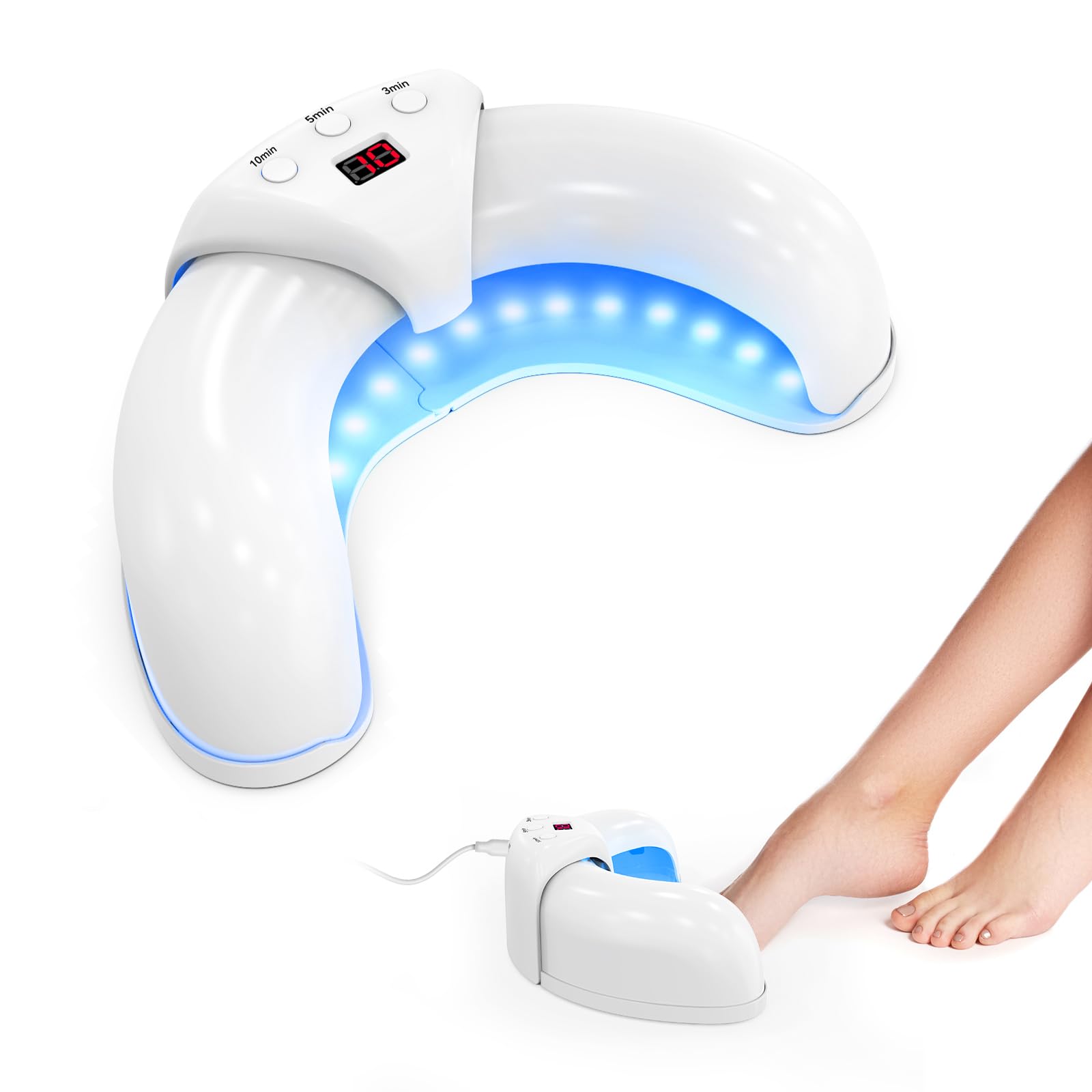 Nail Fungus Laser Device,Berrlly Nail Fungus Cleaning Device for Multiple Toenail,905nm Infrared Light + 470nm Blue Light