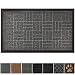 GRIP MASTER Durable All-Natural Tough Rubber Doormats, 29x17 Size, Waterproof Boots Scraper Mats, Heavy Duty Indoor Outdoor Door Mat for Winter Snow, Low-Profile Easy Clean, Charcoal Stripes