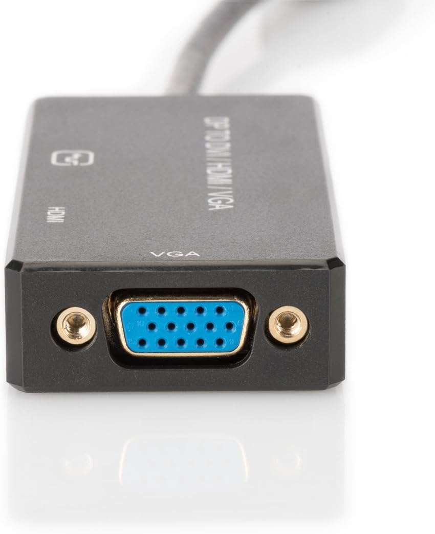 DIGITUS DisplayPort Graphics Adapter DP to DVI-D + HDMI + VGA 4K Ultra HD 30Hz Black, 28.5 cm - Image 4