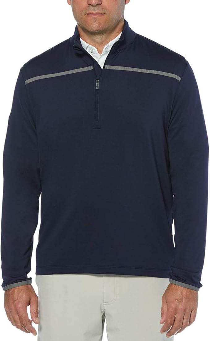 Herren Hoodie Mit 1/4-Reißverschluss - Micro-Fleece Gefüttert Mit 3 Taschen