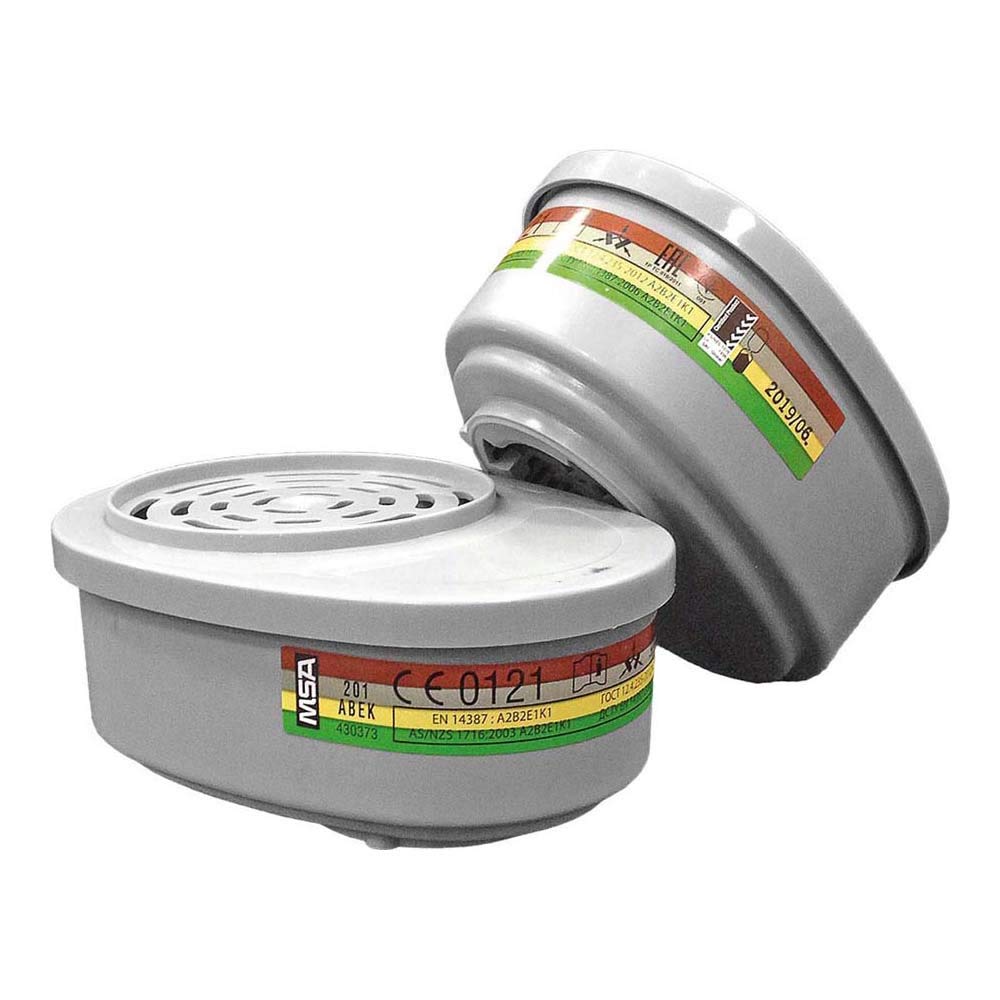 MSA Advantage Respiratory Protection | Gas Chemical Filters A2B2E1 | ABE | Reusable | Bayonet connection | Pair | EN 14387