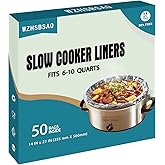 WZHSBSAQ Slow Cooker Liners, 50 Cooking Bags, Oversized Disposable Pot Liner Plastic Bags for 6QT to 10QT Slow Cookers, 14 in. x 22 in.
