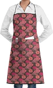 PONIKUCY Delantal de Cocina,Patrón Floral repetitivo estilizado