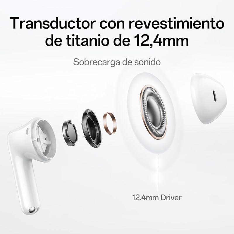 Auscultadores sem fios Enco Buds3, Bluetooth 5.4, IP55 resistente à água, bateria 48 h, tradução por IA, modo de jogo 47ms, branco — foto 4 de 7