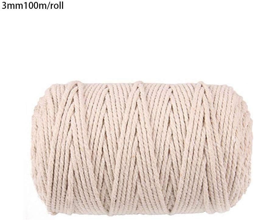 WUYANSE Durable Natural, Loom Warp Thread, Beige Macrame Cord, Cotton Thread, Knitting Cord Rope, Handcraft Cotton For DIY Decoration, Festival, Gifts, Craft Making