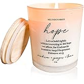 Elly & Grace - Scented Glass Soy Candle with Inspirational Bible Verse - Christian Gifts for Women, Christian Candle (Hope)