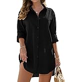 Jyanl Swimsuit Coverup Women Bathing Suit Cover Up Beach Dress Shirt Casual V Neck Button Down Bikini Swimwear Coverups 2026