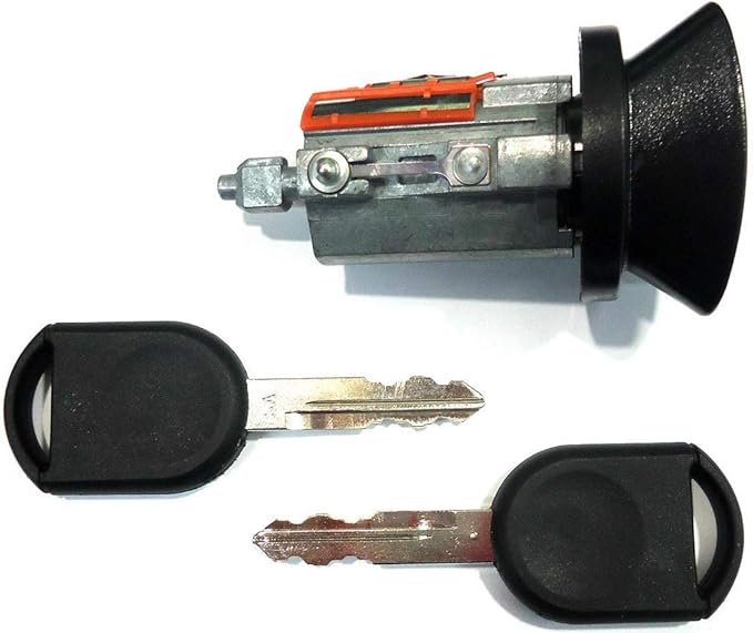 FORD OEM IGNITION SWITCH LOCK CYLINDER WITH 2 TRANSPONDER CHIPPED KEYS, Ignition Lock & Tumbler