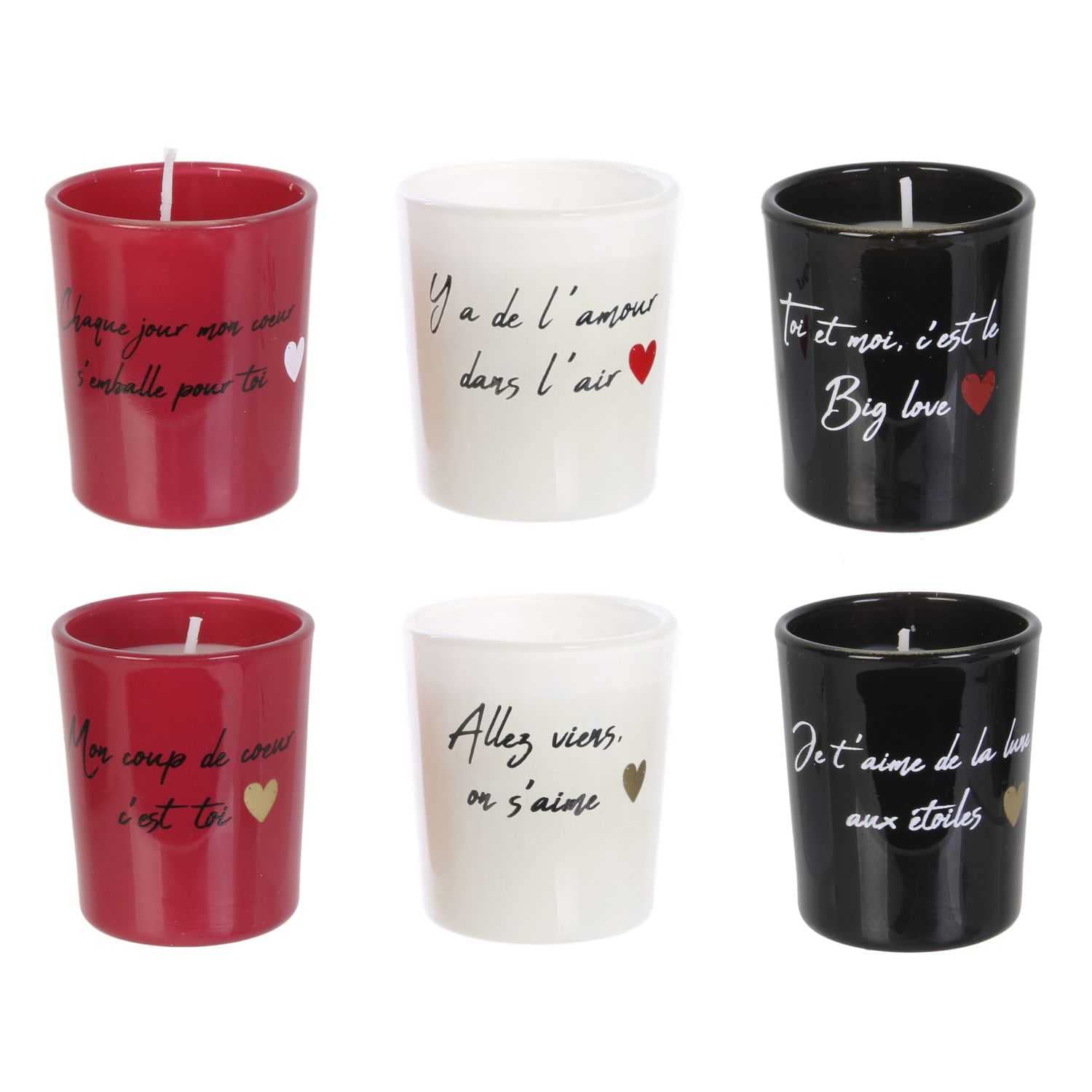 The Concept Factory BO5256 Candle Set of 6 Love Words 6.5 cm