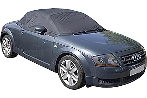 ToughLenny Soft Top Roof Protector Half Cover Compatible with Audi TT Convertibles (Black, 1998 to 2006 - Mk1)
