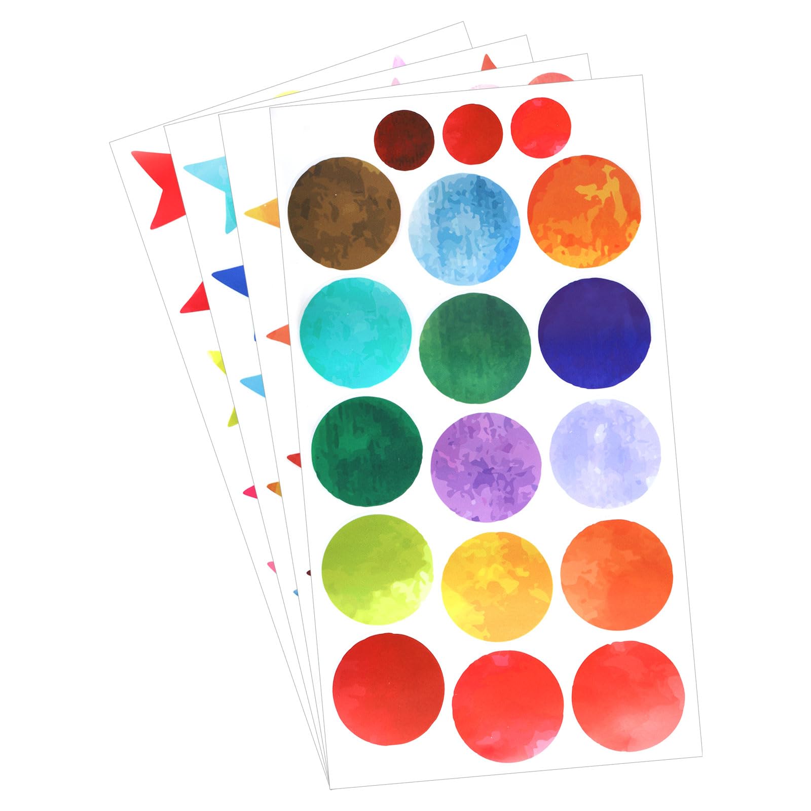 uxcell 4 Sheet Round Polka Dots Wall Sticker, PVC Peel and Stick Circle Wall Decal Sticker for Bedroom Classroom, Colorful