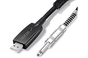 YESPURE USB Guitar Cable,Guitar Bass to USB Link Connection Cable Adapter,Professional Guitar to PC USB Link Recording Cable Lead Adaptor 2.8M/9.2FT