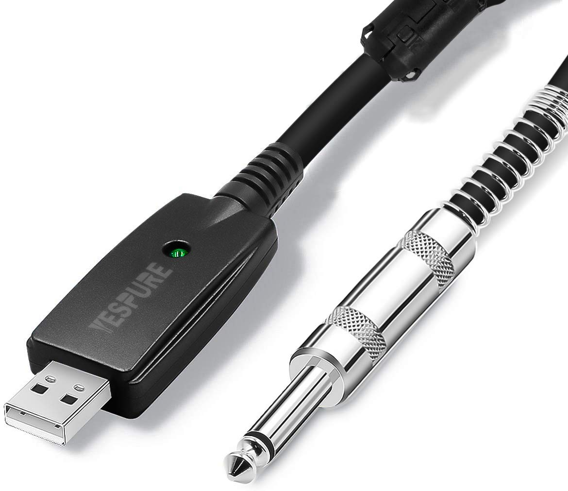 Photo 1 of YESPURE USB Guitar Cable Connect Guitar to Pc for Musical Instruments USB Interface Male to 6.35mm 1/4" Ts Electric Guitar Connector Instrument Cable for Recording 2.8m/9.2ft