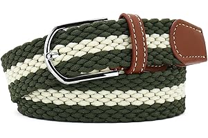 Huyfhksd Multicolored Elastic Woven Golf Belts Casual Braided Stretch Belt for Men and Women