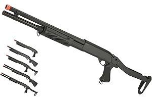 Evike Airsoft - CYMA Standard M8.70 3-Round Bu.RST Multi-S.hot Sh.ell Loading Airsoft Sh.otgu.n (Model: Folding St.ock) - (PID: 63538)