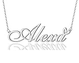 Alexa Heart Name Necklace Silver Stainless Steel