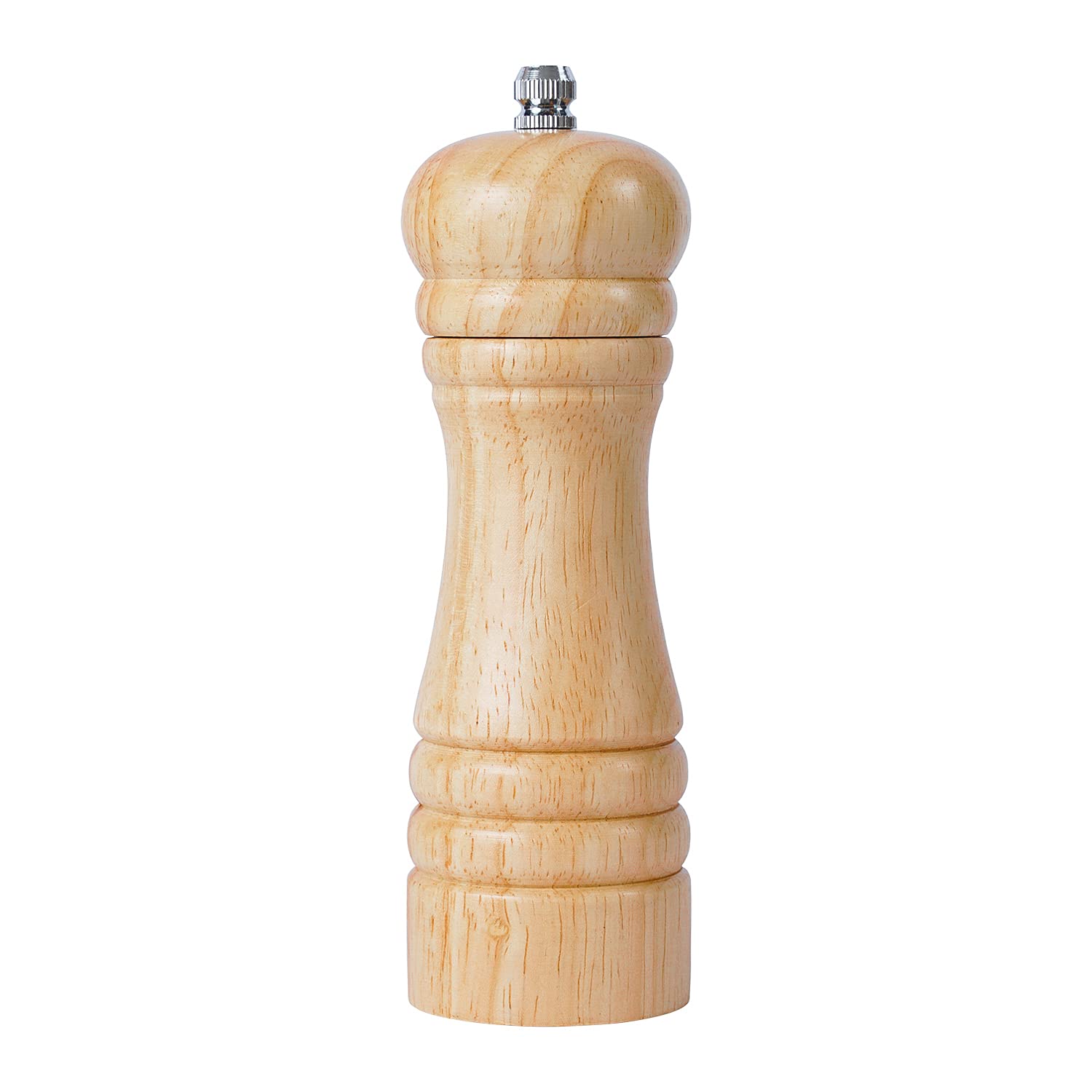 DeroTeno Pepper Mill, Pepper Grinder with Adjustable Ceramic Grinder, Rubber Wood, Height 16.5 cm