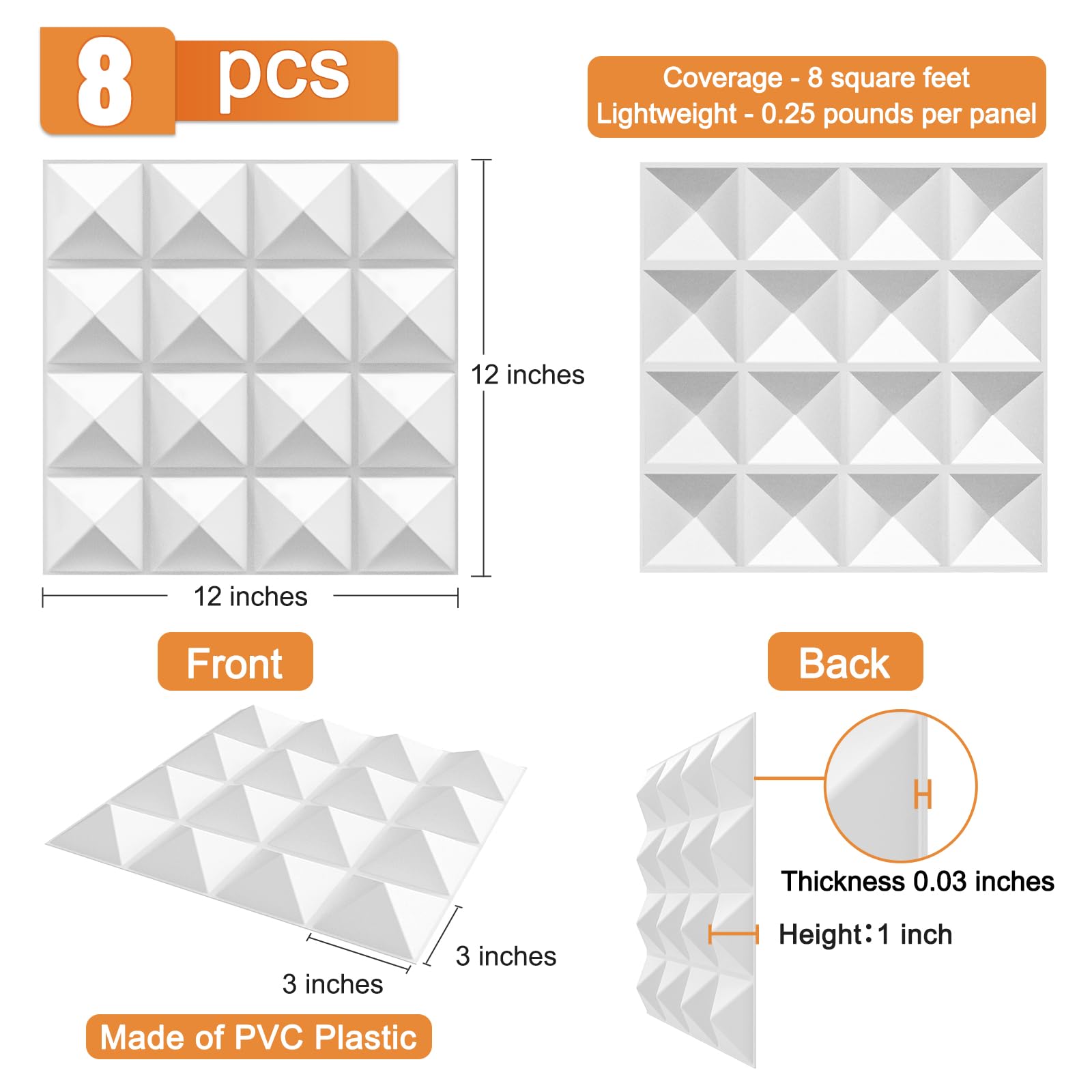 Mua TroyStudio Acoustic Sound Diffuser Panels, 12 X 12 X 1 inches 8 Pcs ...