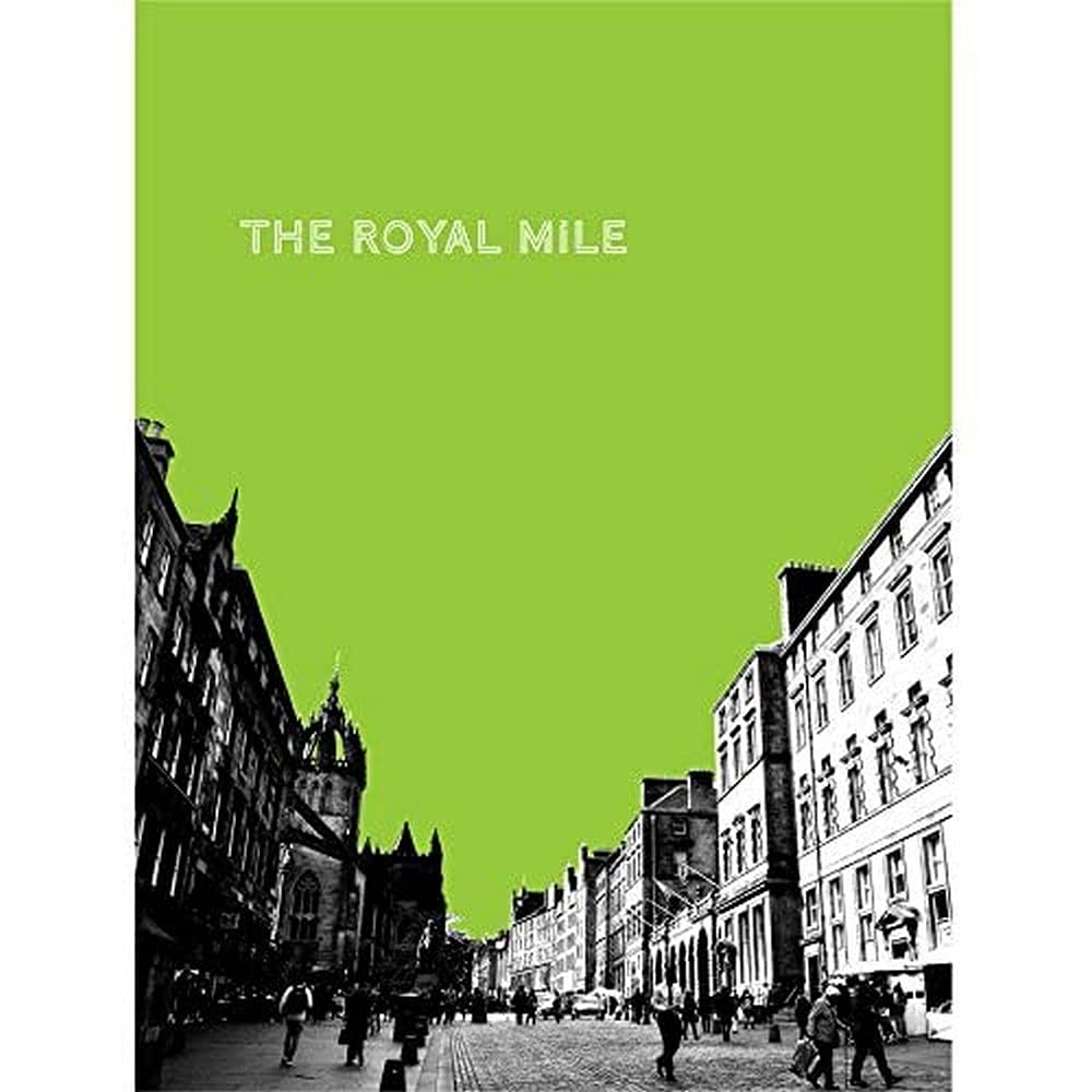 Wee Blue Coo Royal Mile Edinburgh Scotland Famous Street Green Canvas Art Print