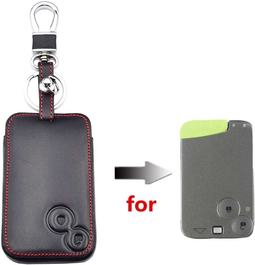 Happyit Leather Car Fob Key Case Cover for Renault Laguna Espace 2 Buttons Smart Key Protection Accessories - Image 3