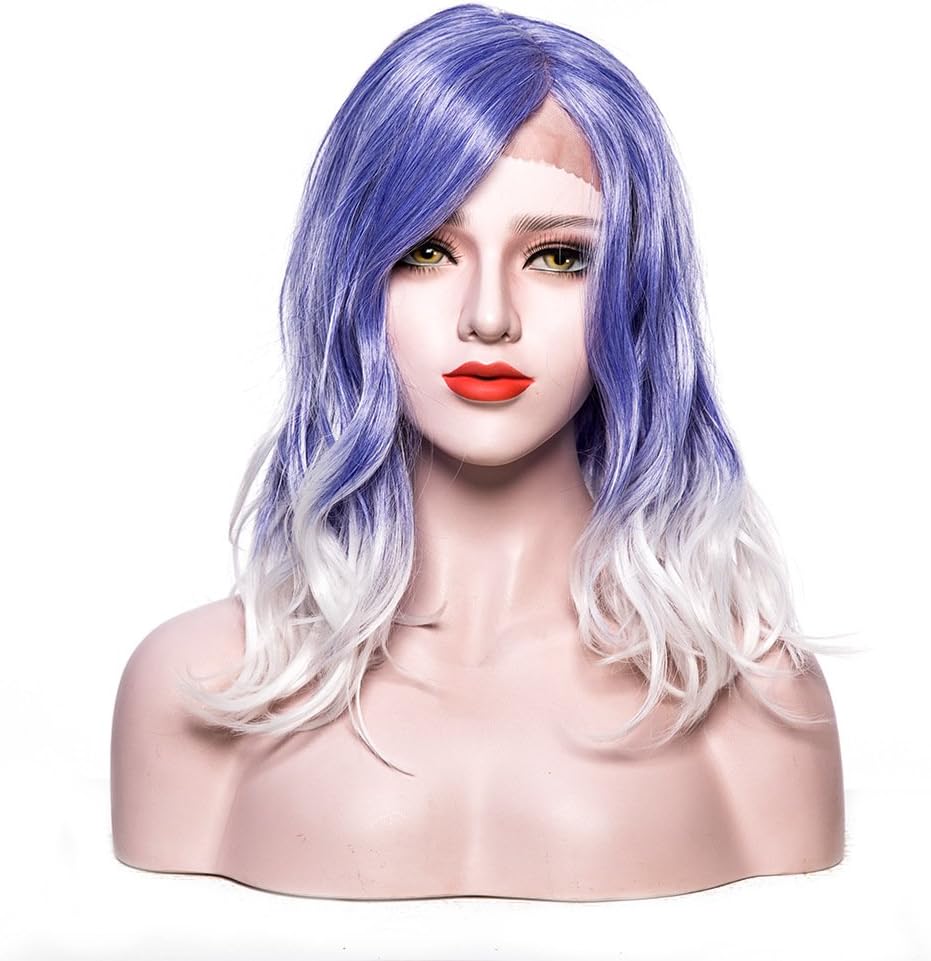 Short Bob Glueless Wigs for Women Black Color None Lace Wig Natural Looking with Bang Heat Resistant Synthetic Wigs 10 Inch