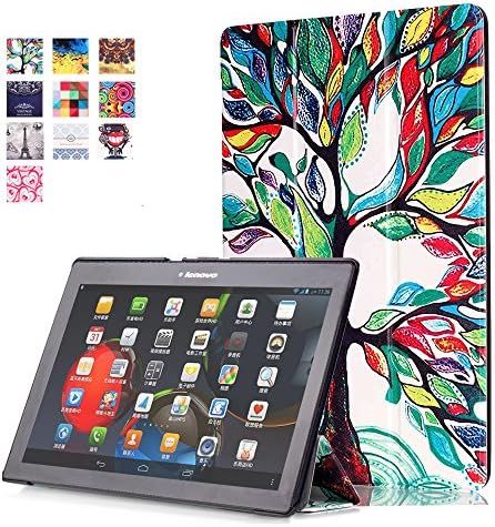 DHZ Compatible Leather Case Replacement for Lenovo Tab 2 A10-30/Tab2 A10-70/Tab3 10 Plus/Tab3 10 Business 10.1 inch Tablet - Ultra Slim Lightweight Smart Cover,Lucky Tree