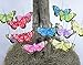 Butterfly Floral Picks - Set of 12 Colorful Glitter Artificial Butterflies Attached to Wire Stems - Butterfly Centerpieces - Butterfly DIY - Feather Butterflies