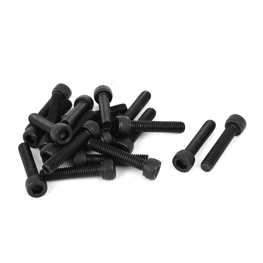 sourcingmap M6 x 30mm Alloy Steel 12.9 Grade Cap Point Hex Socket Head Screw Black 30PCS