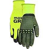 Midwest Gloves &amp; Gear 94HVG-SM MAX Grip Glove, HI VIS Yellow