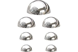 JforSJizT 7pcs Half Gazing Globe Mirror Ball,Silver 304 Stainless Steel Hollow Polished Reflective Smooth Garden Sphere,Colorful and Shiny Addition to Any Garden or Home