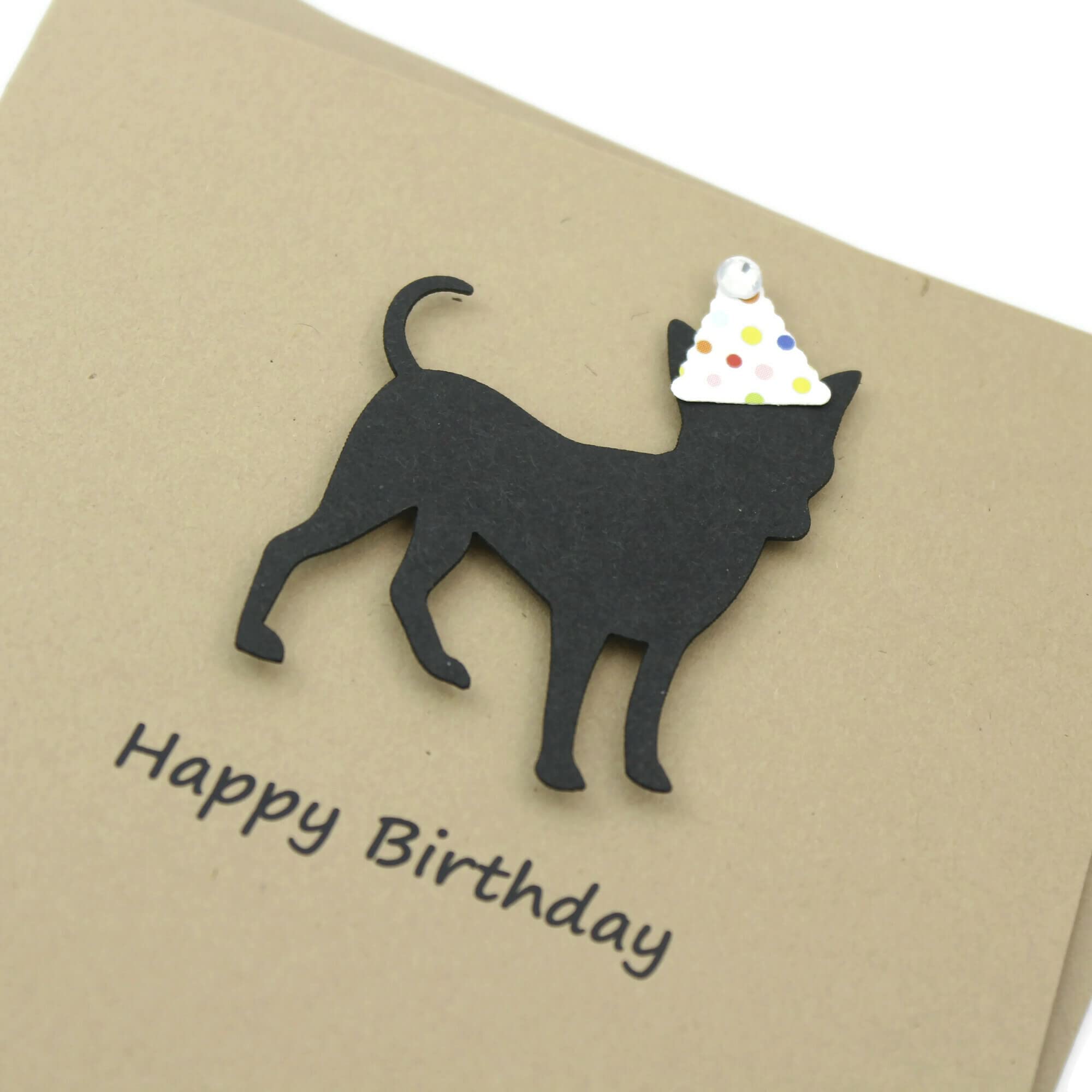 Chihuahua Birthday Card | Handmade Black Dog
