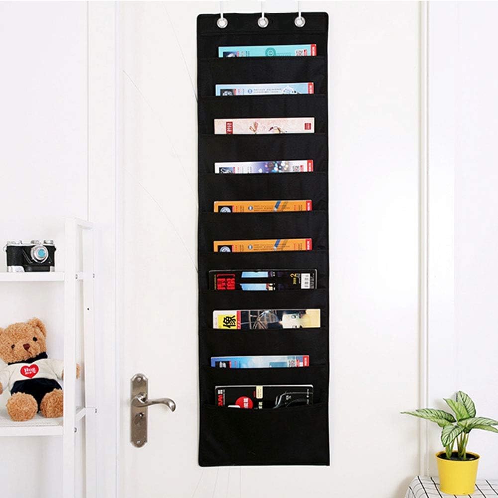 Headif Hanging File Folder Organizer, Over the Door/Wall Mounted 10 Organizer Storage Pocket Chart Perfect for Classroom Organization, School Pocket Chart, Office Paper Storage and Sorter, Home Filing : Office Products