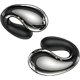 Boytond Ultra Open Ear Earbuds – Comfortable Clip-on Bone Conduction Headphones, Wireless Bluetooth Earphones with Waterproof Design, Over Ear Buds for Running and Sports, Mirror Black