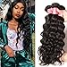 Donmily 10A Remy Brazilian Natural Wave Hair 3 Bundles 100% Unprocessed Brazilian Virgin Human Hair Weft Cheap Wavy Hair Weave Natural Color (8 10 12)