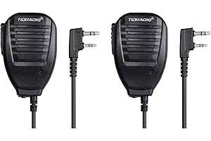 TIDRADIO Speaker Microphone Police Walkie Talkie Mic Accessories for Ham GMRS FRS Radio UV-5R Mini 5RM UV-32 DM-32 F8HP UV-21R UV-5G Plus BF-888S GM-15 PRO UV-82 K5Plus TD-V2 TD-H8 TD-H3 Plus -2 Pack