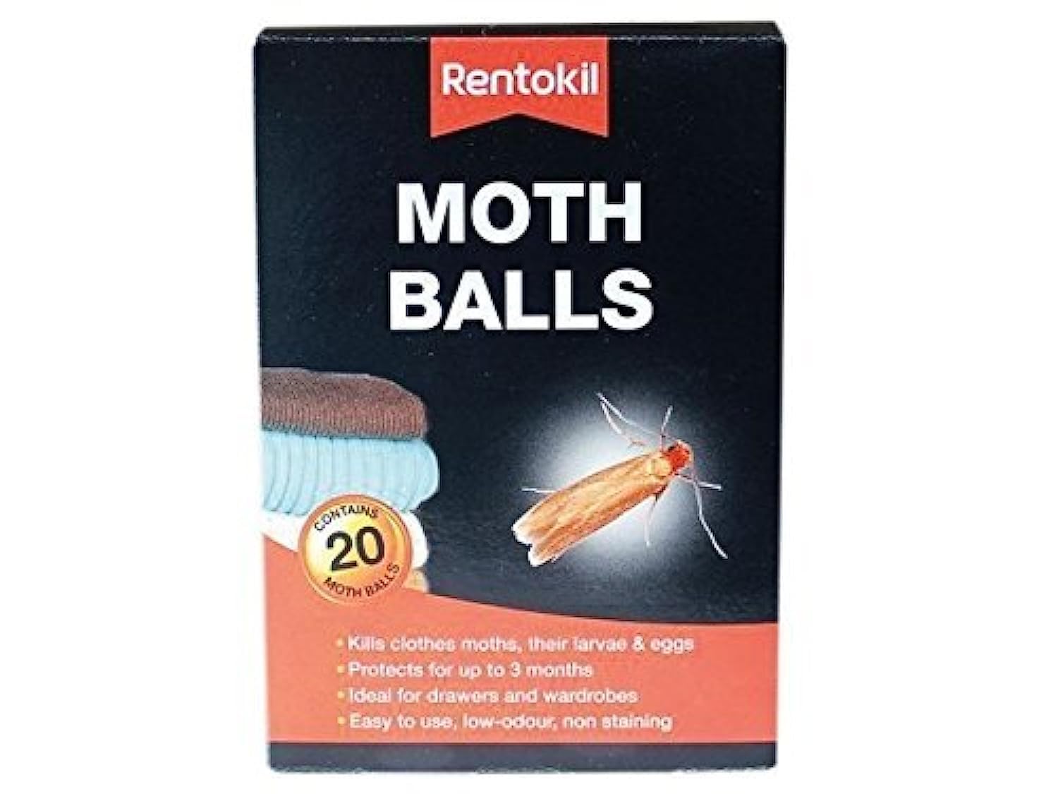 Rentokil 2 X Moth Balls - Clear (Pack of 20)