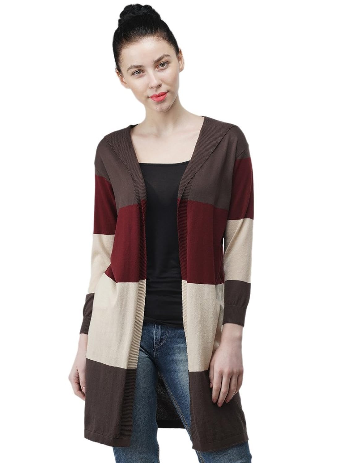 women's 3/4 th sleeves long open shrug