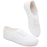 Womens Classic White Sneakers,Low Top White Canvas