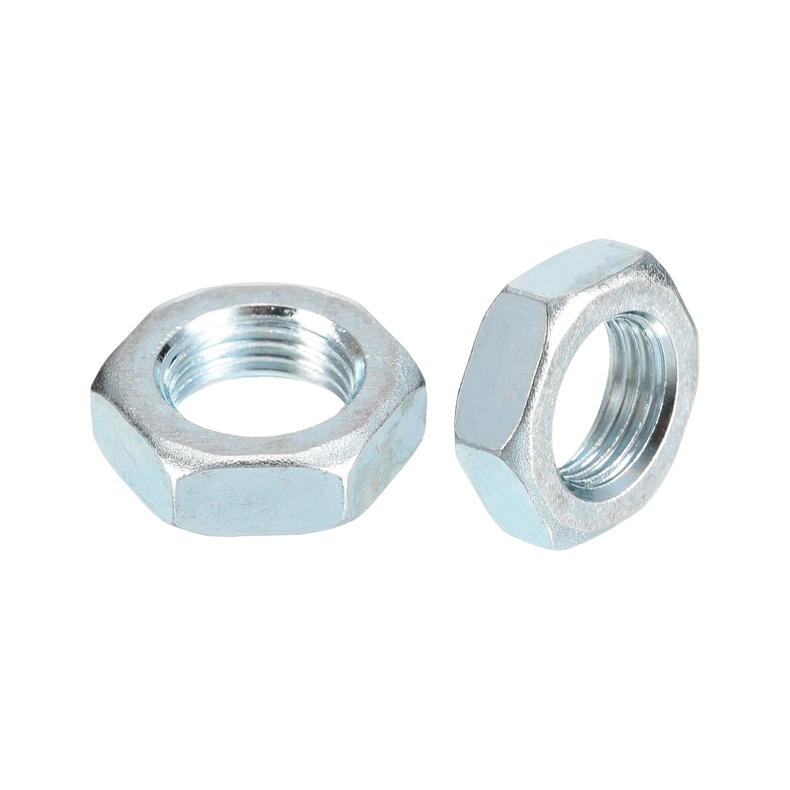 METALLIXITY Hex Nuts (M14x1.5mm) 20Pcs, Carbon Steel Metric Fine Thread Zinc Plated Hexagon Nut Hardware - for DIY Home Repair Machinery, Silver White