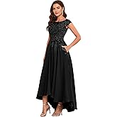 Ontoefy Lace Applique Chiffon Mother of The Bride Dresses for Wedding - Tea Length Formal Evening Gown for Women