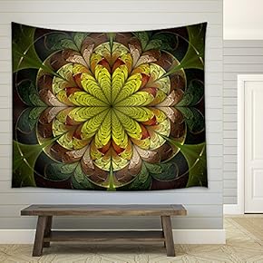 Spring Fractal Flower - Fabric Wall Tapestry Home Decor - 51x60 inches