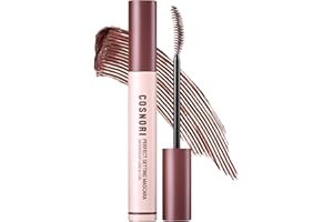 COSNORI Perfect Setting Waterproof Mascara Long&Curl 03 Rosy Brown – Long Lasting Smudge - Red Brown Mascara - Perfect for Auburn Hair & Hazel Eyes - K beauty - 0.23fl oz (7ml)