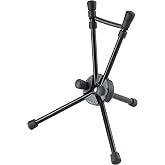 K&amp;M K&ouml;nig &amp; Meyer y Saxophone In-Bell Tripod 3 Leg Stand 14355.000.55 Professional Grade for all Musicians Lightweight Ultra-Compact Stable Secure Soprano Base, Made in Germany, Black