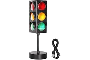 Aekops 11 Inch Traffic Light Lamp with Base for Room Decoration, Stop Light Lamp with Color Changing and Blinking Modes, Traffic Light Desk Lamp for Bedroom, Classroom,Party Decorations, 1 Pack