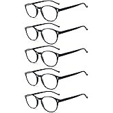 NORPERWIS 5 Pairs Reading Glasses - Standard Fit Spring Hinge Readers Glasses for Men and Women (5 Pack Black-2, 0.75)