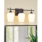Osimir 3-Light Bathroom Lighting Fixtures Over Mirror, 21" Oil Rubbed Bronze Vanity Lights Farmhouse Bath Wall Sconce with Mi