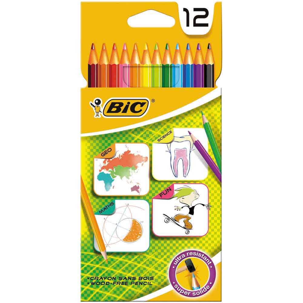 Bic “Bic for School” Pack of 12 Coloured Pencils, Assorted Colours